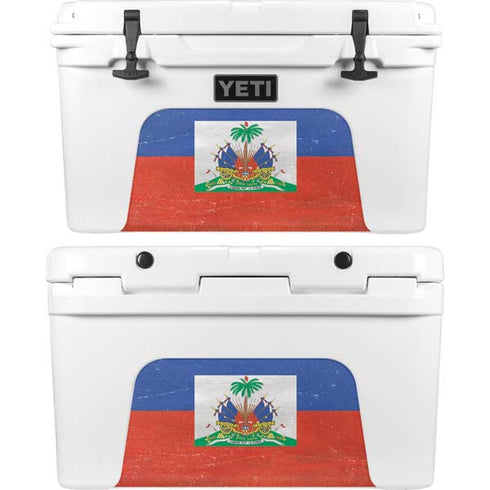 Haitian Flag Distressed YETI Tundra 45 Hard Cooler Skin