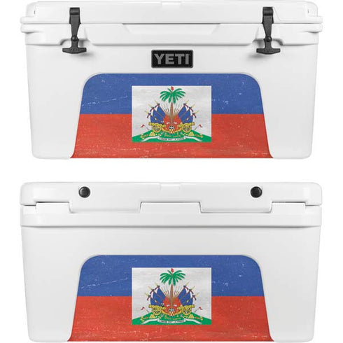 Haitian Flag Distressed YETI Tundra 65 Hard Cooler Skin