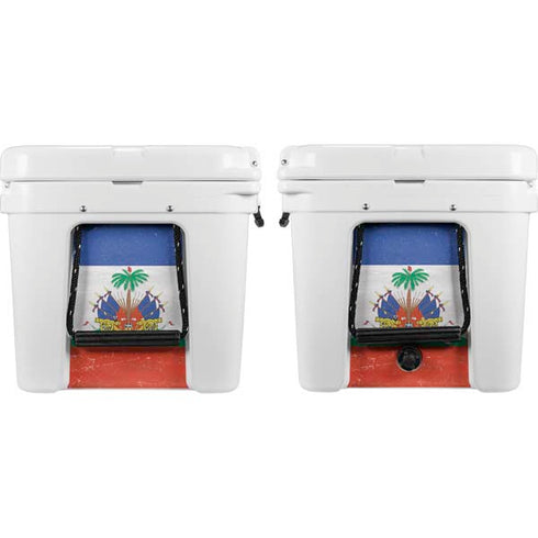 Haitian Flag Distressed YETI Tundra 65 Hard Cooler Skin