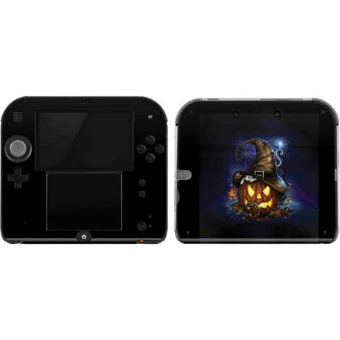 Halloween Cat and Jack O Lantern Pumpkin by Sarah Richter Nintendo 2DS Skin
