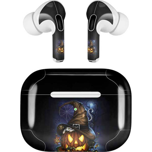 Halloween Cat and Jack O Lantern Pumpkin by Sarah Richter AirPods Pro 2nd Gen Skin