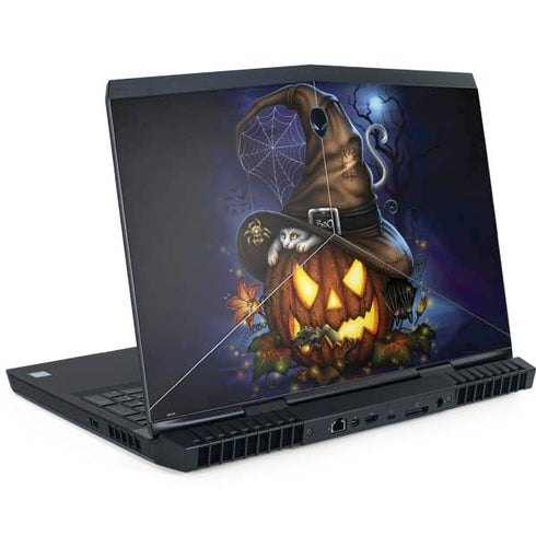 Halloween Cat and Jack O Lantern Pumpkin by Sarah Richter Dell Alienware Skin