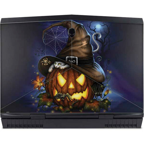 Halloween Cat and Jack O Lantern Pumpkin by Sarah Richter Dell Alienware Skin