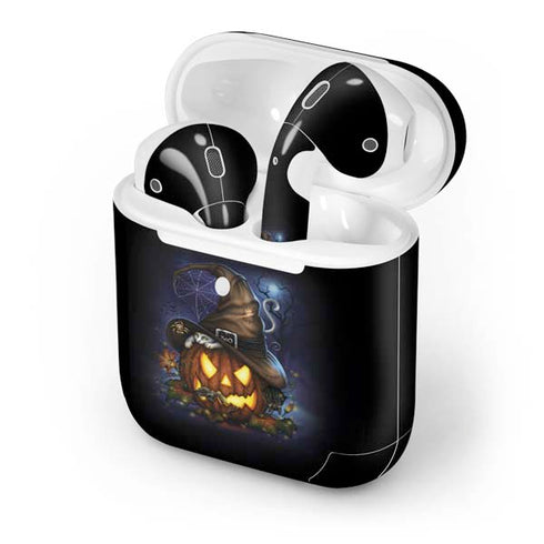 Halloween Cat and Jack O Lantern Pumpkin by Sarah Richter Apple AirPods 2 Skin