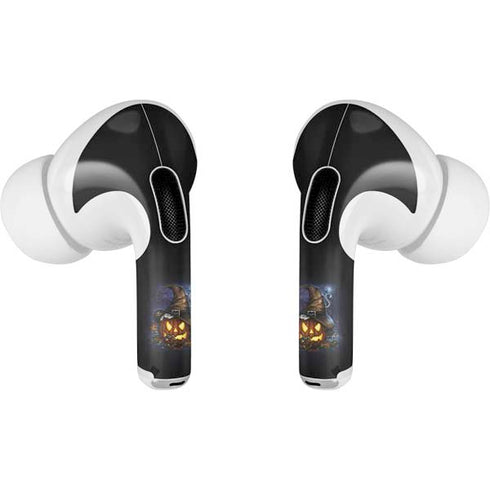 Halloween Cat and Jack O Lantern Pumpkin by Sarah Richter Apple AirPods Pro Skin