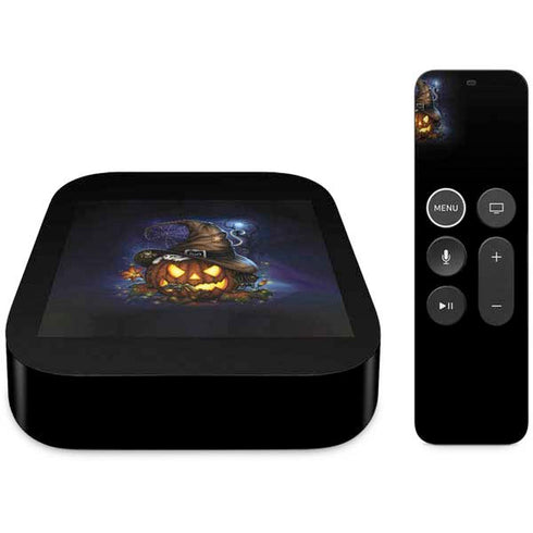 Halloween Cat and Jack O Lantern Pumpkin by Sarah Richter Apple TV Skin