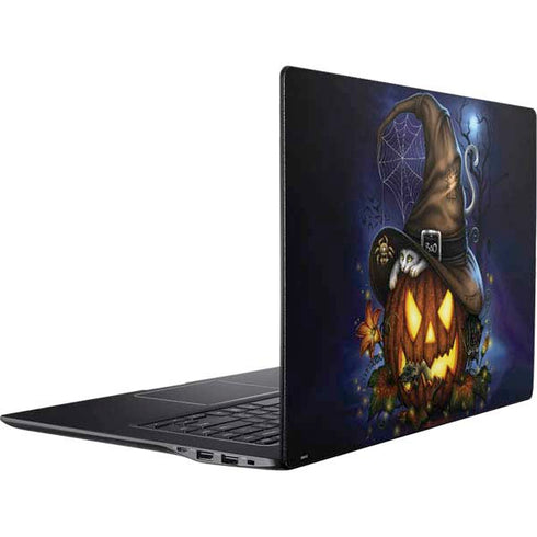 Halloween Cat and Jack O Lantern Pumpkin by Sarah Richter Ativ Book 9 (15.6in 2014) Skin