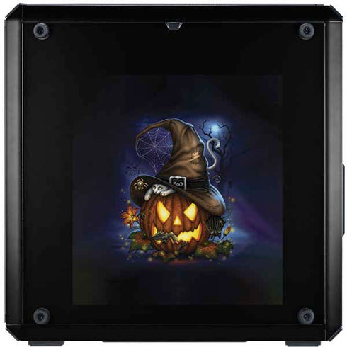 Halloween Cat and Jack O Lantern Pumpkin by Sarah Richter Cooler Master MasterBox Q300L Mini Tower Skin