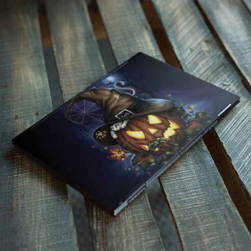 Halloween Cat and Jack O Lantern Pumpkin by Sarah Richter HP Envy Skin