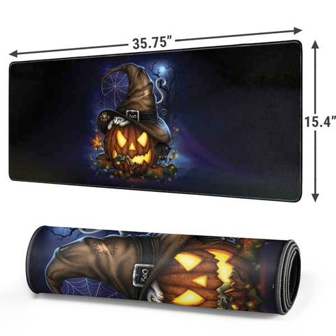 Halloween Cat and Jack O Lantern Pumpkin by Sarah Richter Gaming Mouse Pad