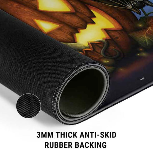 Halloween Cat and Jack O Lantern Pumpkin by Sarah Richter Gaming Mouse Pad