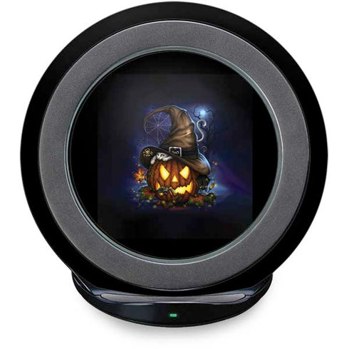 Halloween Cat and Jack O Lantern Pumpkin by Sarah Richter Fast Charge Wireless Charging Stand Skin