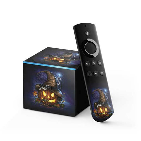 Halloween Cat and Jack O Lantern Pumpkin by Sarah Richter Fire TV Cube Skin