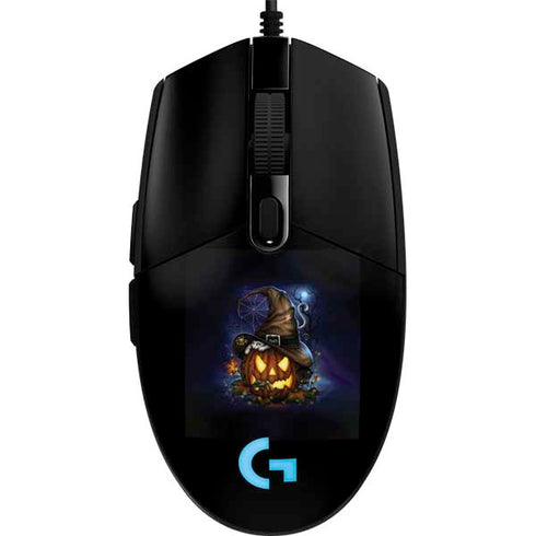 Halloween Cat and Jack O Lantern Pumpkin by Sarah Richter G203 Prodigy RGB Wired Gaming Mouse Skin