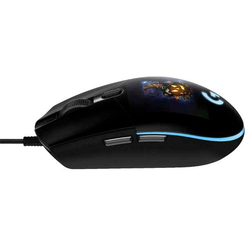 Halloween Cat and Jack O Lantern Pumpkin by Sarah Richter G203 Prodigy RGB Wired Gaming Mouse Skin