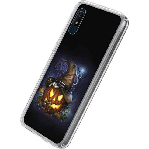 Halloween Cat and Jack O Lantern Pumpkin by Sarah Richter Galaxy A10e Clear Case