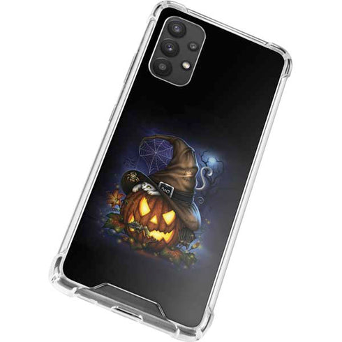Halloween Cat and Jack O Lantern Pumpkin by Sarah Richter Galaxy A32 5G Clear Case