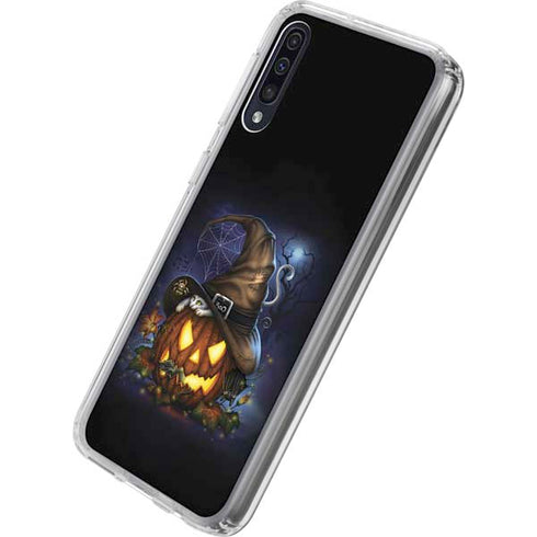 Halloween Cat and Jack O Lantern Pumpkin by Sarah Richter Galaxy A50 Clear Case
