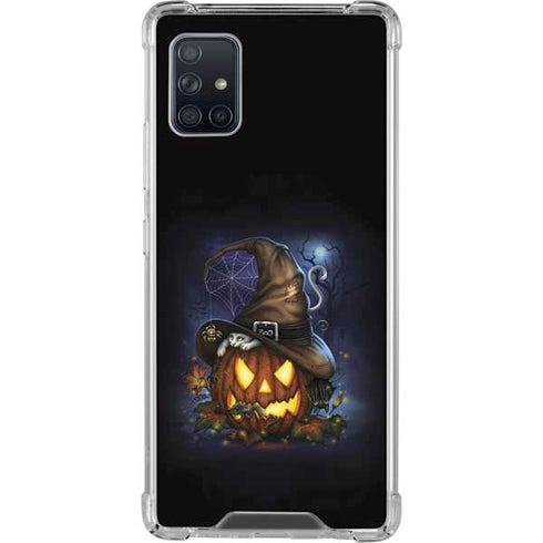 Halloween Cat and Jack O Lantern Pumpkin by Sarah Richter Galaxy A51 5G Clear Case