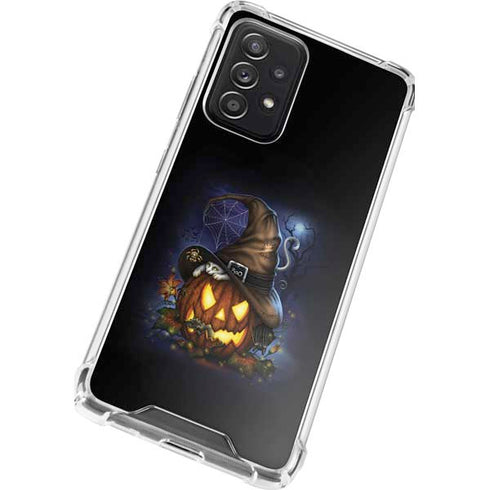 Halloween Cat and Jack O Lantern Pumpkin by Sarah Richter Galaxy A52 5G Clear Case