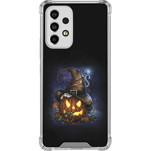 Halloween Cat and Jack O Lantern Pumpkin by Sarah Richter Galaxy A53 5G Clear Case