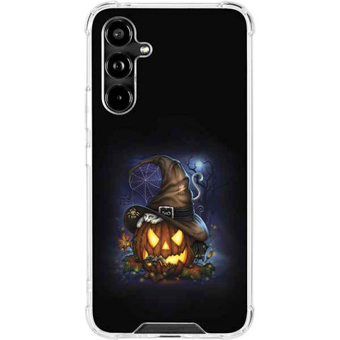 Halloween Cat and Jack O Lantern Pumpkin by Sarah Richter Galaxy A54 5G Clear Case