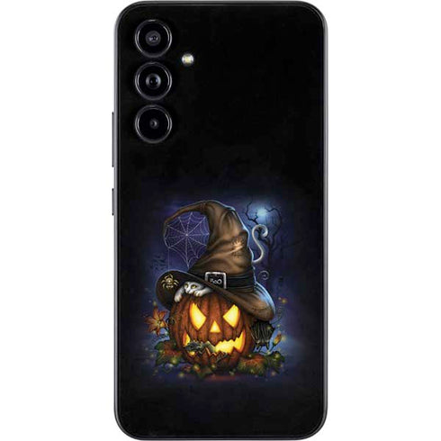 Halloween Cat and Jack O Lantern Pumpkin by Sarah Richter Galaxy A54 5G Skin