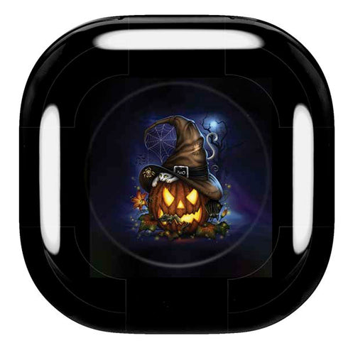 Halloween Cat and Jack O Lantern Pumpkin by Sarah Richter Galaxy Buds Live Skin