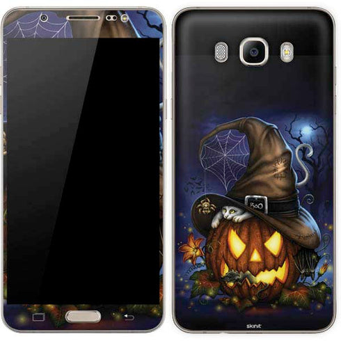 Halloween Cat and Jack O Lantern Pumpkin by Sarah Richter Galaxy J7 Skin