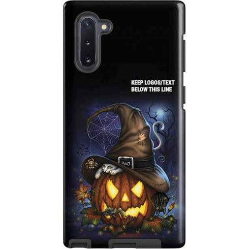 Halloween Cat and Jack O Lantern Pumpkin by Sarah Richter Galaxy Note 10 Pro Case
