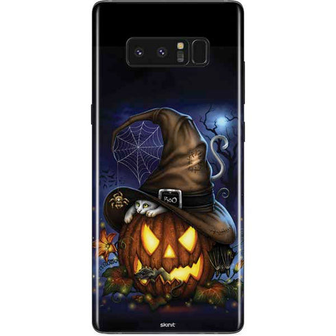 Halloween Cat and Jack O Lantern Pumpkin by Sarah Richter Galaxy Note 8 Skin