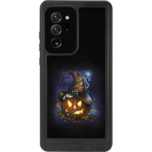 Halloween Cat and Jack O Lantern Pumpkin by Sarah Richter Galaxy Note20 Ultra 5G Waterproof Case