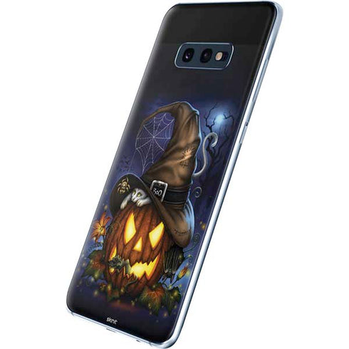 Halloween Cat and Jack O Lantern Pumpkin by Sarah Richter Galaxy S10e Skin