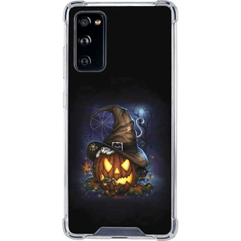 Halloween Cat and Jack O Lantern Pumpkin by Sarah Richter Galaxy S20 FE Clear Case