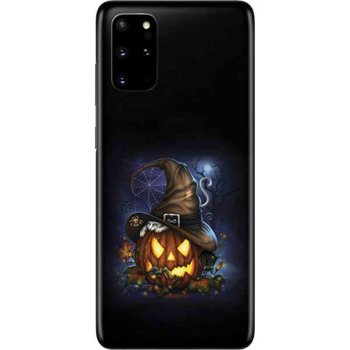 Halloween Cat and Jack O Lantern Pumpkin by Sarah Richter Galaxy S20 Plus Skin