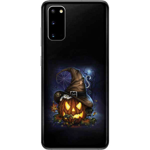 Halloween Cat and Jack O Lantern Pumpkin by Sarah Richter Galaxy S20 Skin