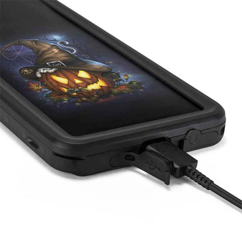Halloween Cat and Jack O Lantern Pumpkin by Sarah Richter Galaxy S20 Waterproof Case
