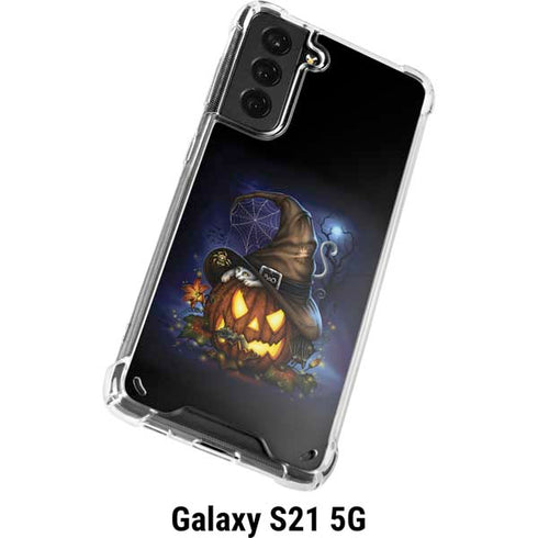 Halloween Cat and Jack O Lantern Pumpkin by Sarah Richter Galaxy S21 5G Clear Case