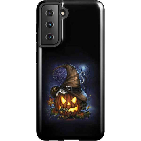 Halloween Cat and Jack O Lantern Pumpkin by Sarah Richter Galaxy S21 5G Pro Case