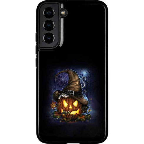 Halloween Cat and Jack O Lantern Pumpkin by Sarah Richter Galaxy S22 Plus Pro Case