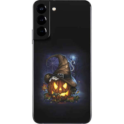 Halloween Cat and Jack O Lantern Pumpkin by Sarah Richter Galaxy S22 Plus Skin