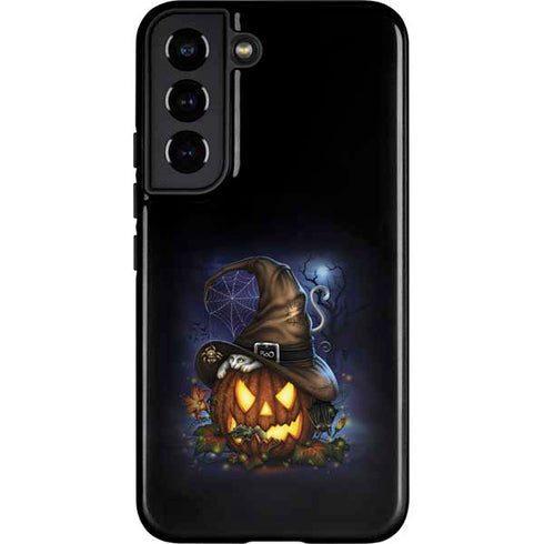 Halloween Cat and Jack O Lantern Pumpkin by Sarah Richter Galaxy S22 Pro Case