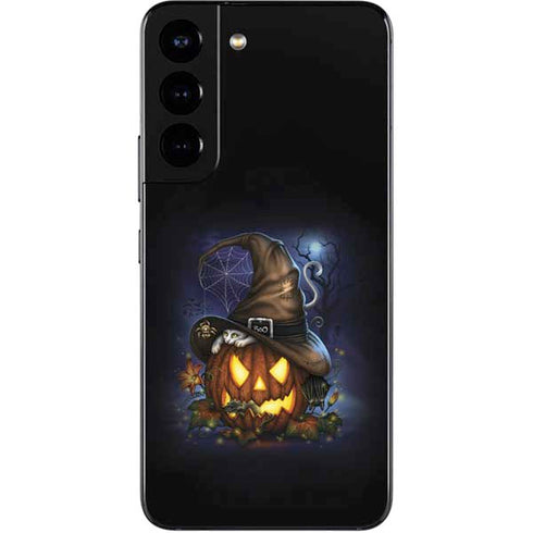 Halloween Cat and Jack O Lantern Pumpkin by Sarah Richter Galaxy S22 Skin