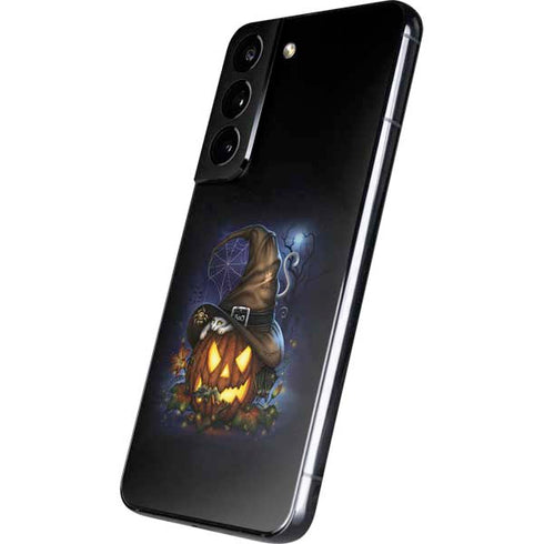 Halloween Cat and Jack O Lantern Pumpkin by Sarah Richter Galaxy S22 Skin