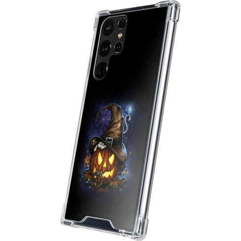 Halloween Cat and Jack O Lantern Pumpkin by Sarah Richter Galaxy S22 Ultra Clear Case