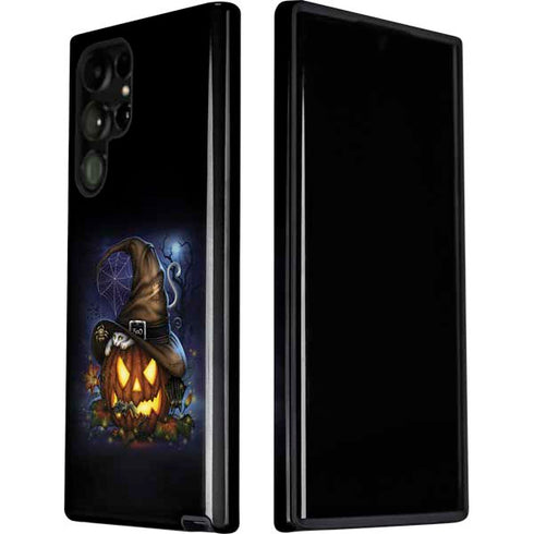 Halloween Cat and Jack O Lantern Pumpkin by Sarah Richter Galaxy S22 Ultra Pro Case