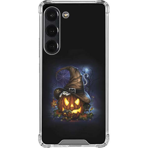 Halloween Cat and Jack O Lantern Pumpkin by Sarah Richter Galaxy S23 Clear Case