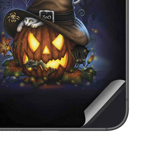 Halloween Cat and Jack O Lantern Pumpkin by Sarah Richter Galaxy S23 Plus Skin