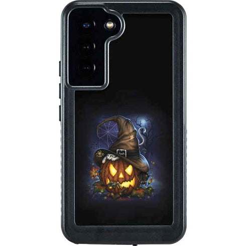 Halloween Cat and Jack O Lantern Pumpkin by Sarah Richter Galaxy S23 Plus Waterproof Case