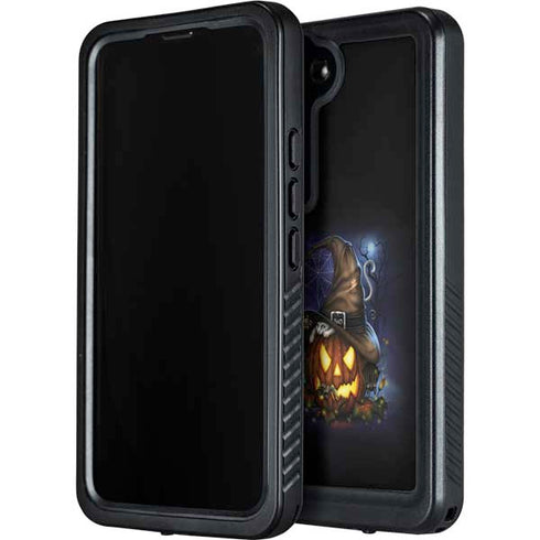 Halloween Cat and Jack O Lantern Pumpkin by Sarah Richter Galaxy S23 Plus Waterproof Case